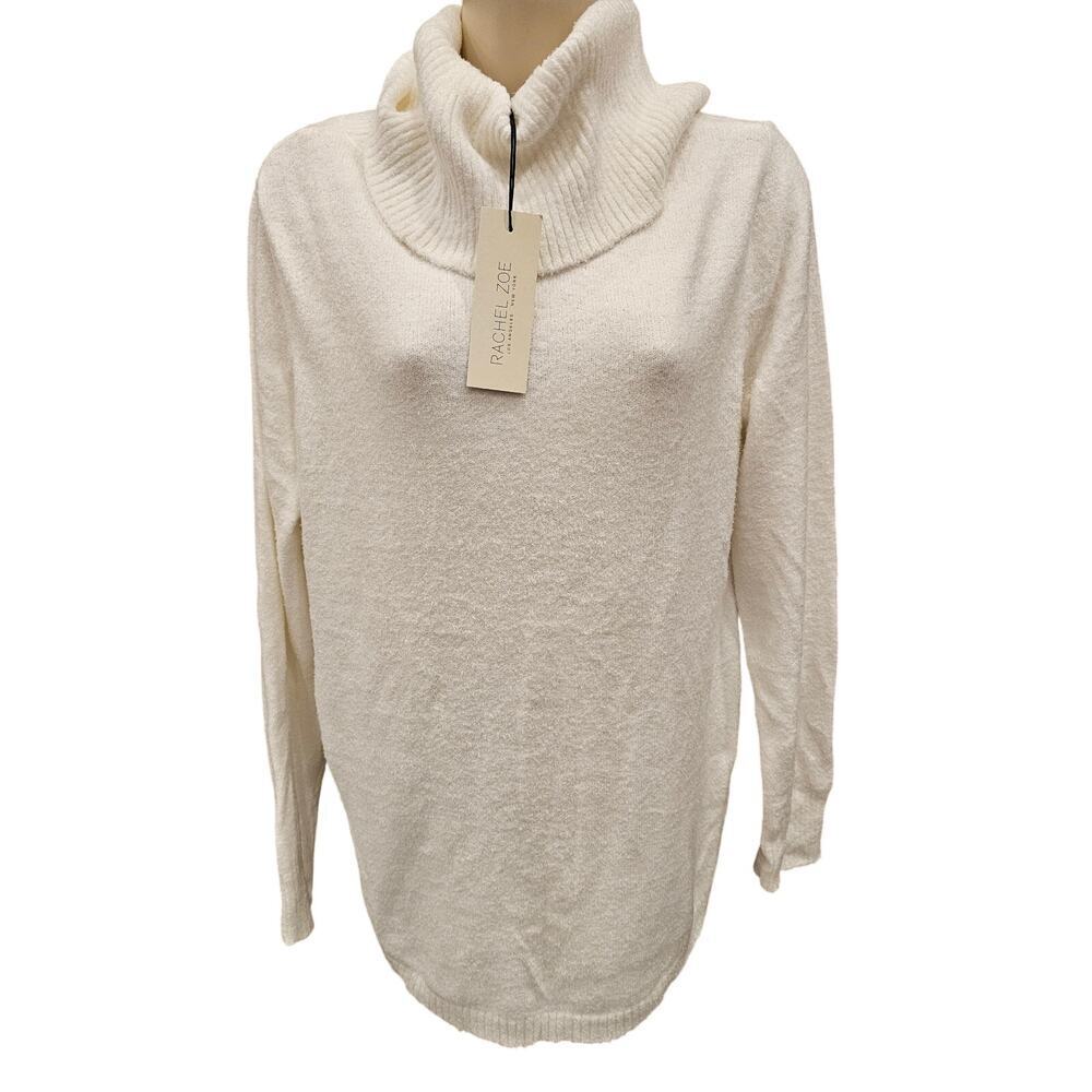 NWT Rachel Zoe neutral old money SOFT turtle neck sz M sweater warm winter NEW